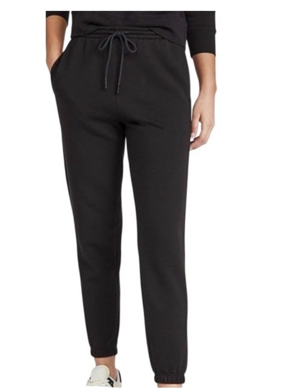 Vince Black Ribbed Waistband Sweatpants with Pockets - Size Small